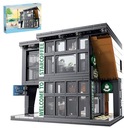 CSNRHG Coffee Shop Building Blocks Toys City Street View Architecture Model Set Birthday Age 6+ Children Teens Adult 581 Pieces