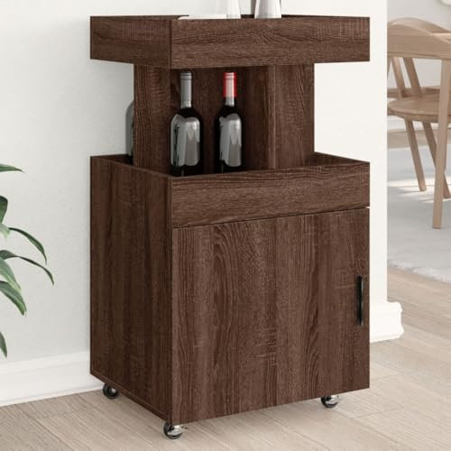 XGWKCNV Furniture Select-Barwagen Braun Eiche 50x41x89cm Holzwerkstoff