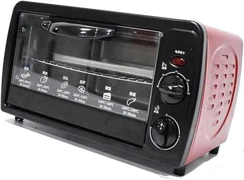 Forno Elettrico Ventilato, Forno elettrico da tavolo Mini forno da 12 litri con girarrosto, temperatura regolabile facile da pulire, accessori inclusi, acciaio inossidabile 640 Watt