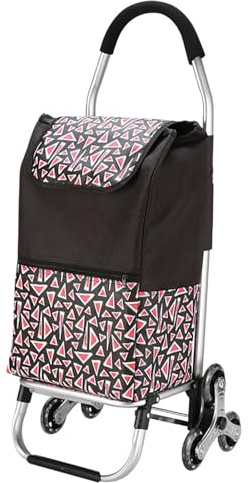 Carrello pieghevole con borsa Oxford rimovibile, carrello a mano per saliscale, carrello multiuso, capacità di carico 150 kg, per bucato