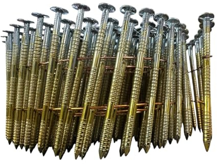 Akdeniz Coilnägel 3,1 x 80 mm – 4.500 Stück | Verzinkt | Drahtgebunden | Ringschaft | 16° Gewinkelt | Für Palettenbau, Holzbau & Zimmerei | Profi Nägel für Druckluftnagler