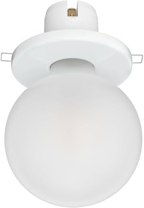 ledscom.de Plafonnier encastré en porcelaine E27 TELA, blanc, lampe LED incluse, verre dépoli, 550lm blanc chaud