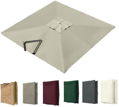 Auvent de rechange pour parasol déporté de 3 m – Housse de parasol carrée résistante aux UV pour parasol d'extérieur – Gris clair – Pour jardin, terrasse, piscine – 2,5 x 2,5 m