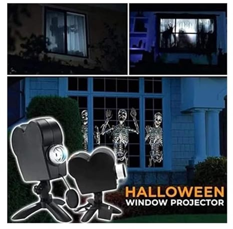 Projecteur holographique LED pour Halloween et Noël, 12 films holographiques avec trépied, pour intérieur et extérieur