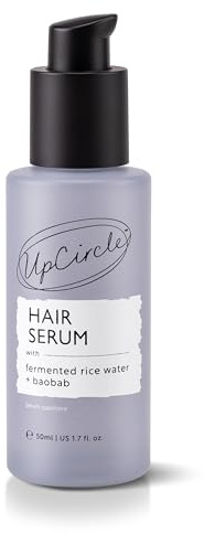 UpCircle Hair Serum 50ml - Hydrates + Smoothes - Fermented Rice Water, Protects Against UV + Baobab Treats + Nourishes - Vegan + Cruelty-Free