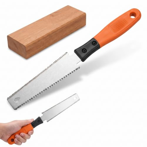 Japansäge Holzsäge, Klein Beidseitige Säge, Rutschfester Griff Zugsäge, Klein Feinsäge Holz, Dübelsäge, Zweischneidig Zugsäge, Japansägen Gehrungssäge Woodworking Laubsäge