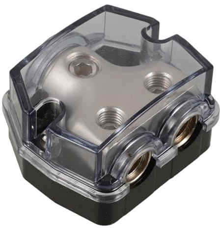 FUNOMOCYA Blocco Fusibili Riduzione Rumore 1/2 Pollice in Lega Amplificatore Auto e Connessione Dispositivi Multipli per Impianto Stereo Automobilistico