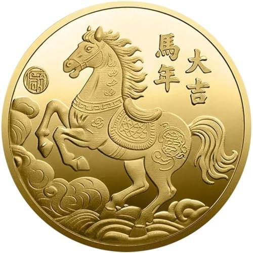 Fopytu Horse Collectible Coins 2026 Zodiac Horse Colored Commemorative Medal Year of Horse Commemorative Medallion Coin Ornaments Craft