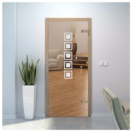 rs-interhandel® Glastür Aufkleber Tattoo Folie Glasdekor Fensterfolie Sichtschutz Wohnzimmer, Bad, Küche oder für alle Glasflächen Sichtschutzfolie für Türen GDT041 (ca. 80cm x 14cm)