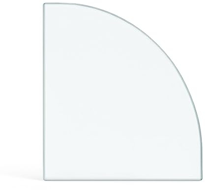 Feuercampus Funkenschutzplatte Glas Viertelkreis 120×120×0,6 cm ESG Kamin Bodenplatte hitzebeständig Schutzplatte Feuerstelle Ofenunterlage Sicherheitsglas Funkenschutz Kamin Glasplatte