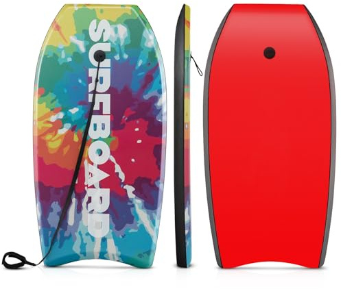 COSTWAY Bodyboard für Kinder, Surfbrett mit EPS-Kern, XPE-Deck, HDPE-Unterseite & Handgelenkschlaufe, Surfboard, Body Board