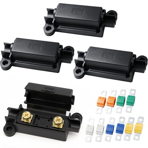 4 Pcs Midi Fuse Holders,with 10Pcs 30/40/60/80/100A,12V/24V Fuse Kit
