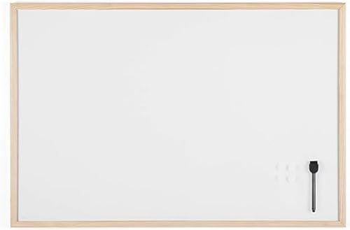 Bi-Office Budget Whiteboard mit Holzrahmen, magnetisch, 5 Größen wählbar, 90 x 60 cm