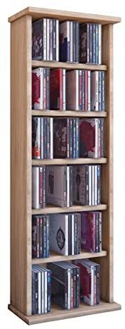VCM 25248 Regal DVD CD Rack Medienregal Medienschrank Aufbewahrung Holzregal Standregal Möbel Schrank Möbel Farbwahl Vostan