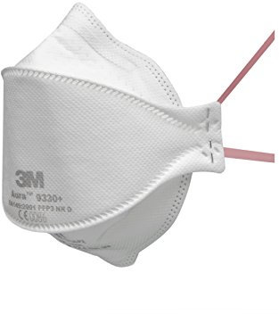 3M Respiratore Aura 9330+ FFP3, maschera antipolvere senza valvola, filtro a bassa resistenza per una facile respirazione, maschera protettiva, certificazione EN 149:2001+A1:2009