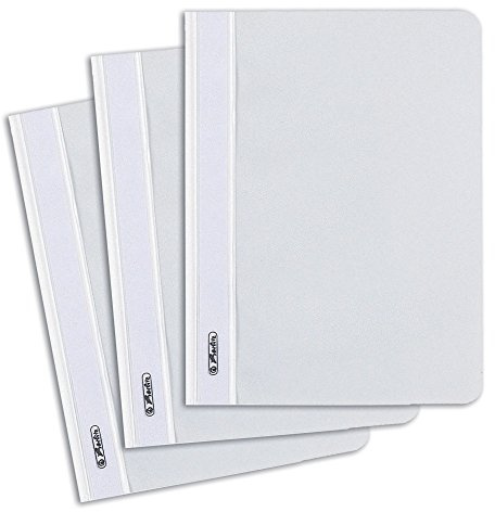 Herlitz 11256641 A5 snabbhäftapparat med transparent framsida, 10 stycken, vit