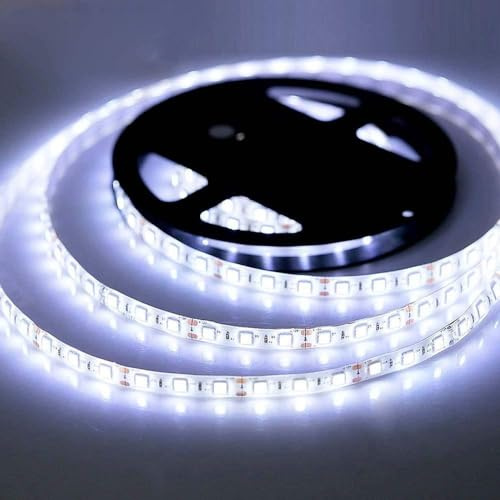 iNextStation 12V LED Strip Kaltweiß 5M IP65 Wasserdich 300 LEDs | LED Streifen Dimmbar 6000-6500K SMD 5050, Schneidbar Selbstklebend lichterkette Leiste für Schlafzimmer Küche outdoor Deko