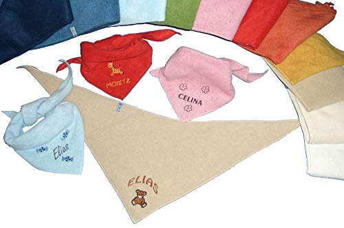 Fleece Halstuch (Schal) mit Name & Motiv oder Sternzeichen bestickt