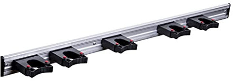 Wandhalterung für Besenstiele schwarz, 5-fach (90 cm)