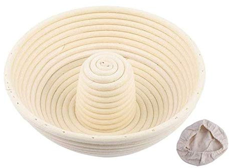 XDKS Banneton à Pain Osier Rond Moule, Banneton Pain Naturel pour Panier De Fermentation, Idéal pour Faire Votre Pain Moule pour (Creux 22cm)