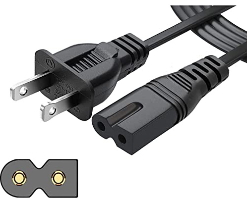 Chanzon 10ft Vizio Power Cord 7A 125v for Vizio D-E-M-Series HDTV Smart LED Sharp LCD TV Sony PS1 (2 Prong NEMA-1-15P IEC320-C7 Plug) 2Slot Universal Replacement Wall Polarized AC Cable(UL Listed)