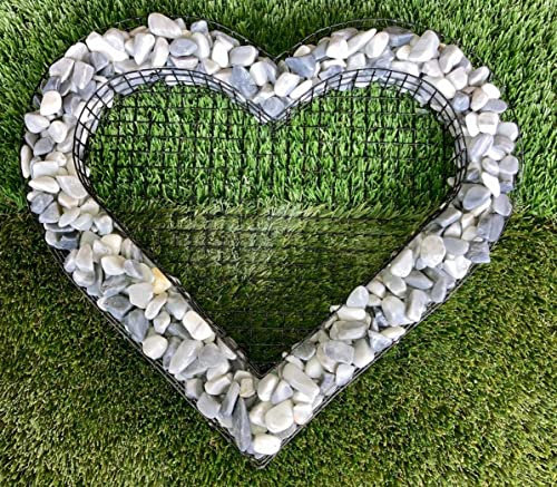 Gartenwelt Riegelsberger Griglia a forma di cuore con piccole pietre blu ghiaccio per decorazione sepoltura di tutti i santi