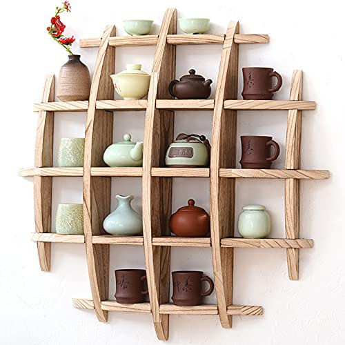 ZWJABYY Antike AusstellungsstäNder,Regale FüR Die Wand,Tee-Set AusstellungsstäNder FüR Alle Arten Von Ornamenten Jade AntiquitäTen Teesets Etc Wohnkultur.,A-70 * 70cm