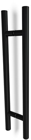 oppali Noir Acier Inoxydable 304 Matériau de haute qualité Poignée de porte d'entrée | Diamètre de la poignée 30mm | Rond T-Bar | 80cm Longueur Totale