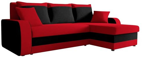 Mirjan24 Ecksofa Kristofer, Design Eckcouch, Couch mit Schlaffunktion, Zwei Bettkasten, Wohnlandschaft, Bettfunktion L-Form Sofa, Ottomane universell (Mikrofaza 0022 + Mikrofaza 0015)