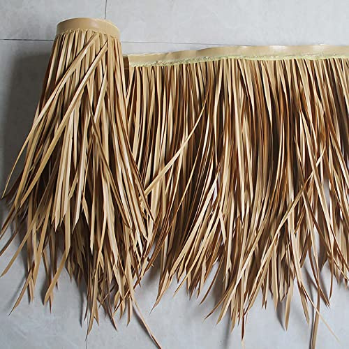 HLILY Tetto di Paglia, Paglia Tetto di Palma Artificiale Tegola, Flogie di Palma Naturali per Tetto per Giardino Tiki Bar Ombrellone da Spiaggia Hawaii Casa in Legno(Size:5x0.5m,Color:Giallo)