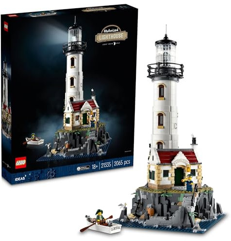 LEGO 21335 Ideas Le Phare Motorisé, Maquette a Construire, Idée Cadeau, Décoration Maison, avec Minifigurines Marin, Activité Manuel