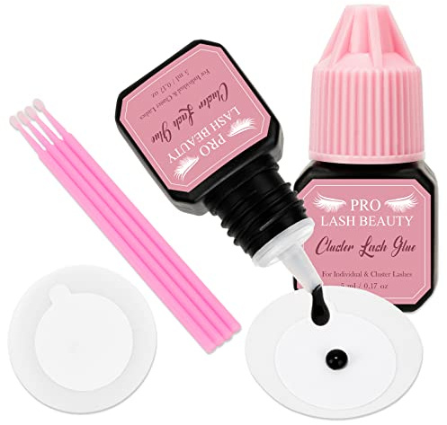 DIY ögonfransförlängning ögonfranslim kluster lashes lim individuella ögonfransar mascara lim super stark håll 48 timmar WaterProof Latexfree (5 ml, svart)