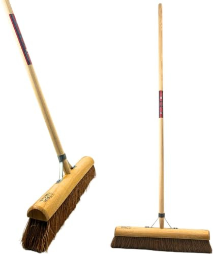 Synx Tools Coco Besen - Innen -40 cm - Weicher Besen - Hallenfeger - Besenstiel - Veger - Garten - Reinigung - Weicher Innenbesen mit Stiel 160cm