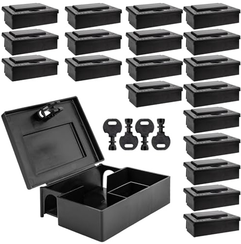 Mausefalle Mäuse Maus Garten Köder Box Koederbox Köderbox 5-30x Köderstation für Mäusegift Maeuse Mäuseköderbox Gift Koeder Wühlmaus Vertreiben Petigi, Anzahl:20