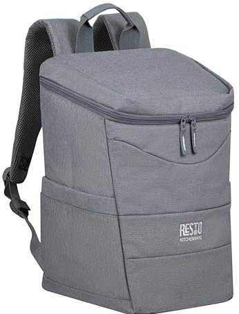 RESTO 5535 Bequemer Faltbarer Thermo Rucksack Groß - Cooler Backpack wasserabweisend - isolierte Kühltasche für Einkauf Büro Auto Urlaub Strand BBQs - Picknicktasche, Kühlrucksack auslaufsicher