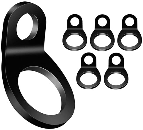 Große Spanngurt-Ringe, 6 Stück, Spannanker, Haken, Edelstahl-Zurrringe mit schwarzer Pulverbeschichtung für Befestigungspunkte für Dirt Bike, Motorrad, LKW, Anhänger, Wohnmobil, Wohnmobil, Garage