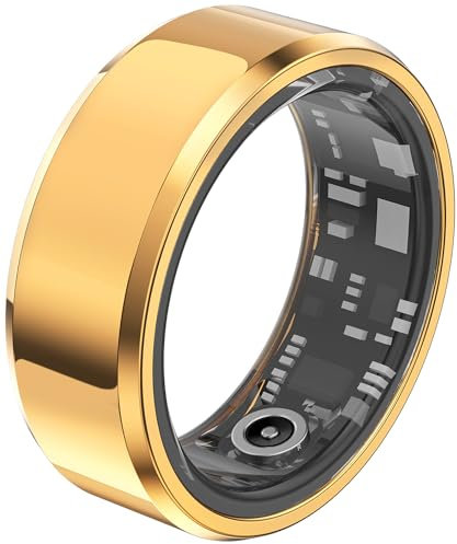 Smart Ring Android Fitness Tracker Bague Smart Ring pour homme femme Smart Ring Fréquence cardiaque étanche avec podomètre Suivi du sommeil Bague iOS Fitness Anneau en acier inoxydable Taille 8
