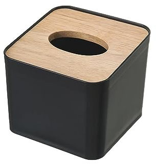 Kosmetiktücher Box Moderner Holz-Serviettenhalter, quadratische Form, Holz-Kunststoff-Taschentuchbox, Zuhause, Küche, Papierhalter, Aufbewahrungsbox, Zubehör für Esszimmer Badezimmer Schlafzimmer(A)