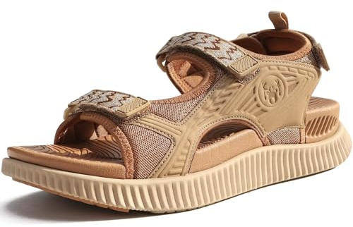 KuaiLu Sandali Trekking Donna Comode Passeggio Camminata Ortopediche Fascite Plantare Arch Support Sportivi Sandalo Regolabile Estive Aperte Escursionismo Antiscivolo Arrampicate Marrone 39