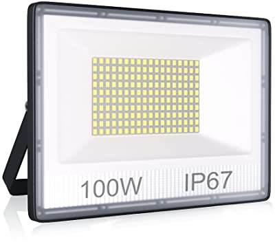 ANNIFUNLY Faretto LED da Esterno 100W 10000LM, 6500K Bianco Freddo IP67 Impermeabile per Giardino, Garage, Cortile, Terrazza
