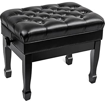 CAFIEDR Taburete de Piano Ajustable en Altura, Banco de Piano de Lujo, con Almacenamiento de música Adicional abatible Interior sólido, para práctica de Instrumentos Musicales