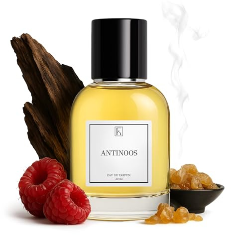 KAZAAR - ANTINOOS - 30ml - Eau de Parfum für Herren - Holzige Duftnoten von Himbeere, Oud & Weihrauch - mit 20% Duftöl-Anteil über 8h lang anhaltender Duft - aus Schweizer Manufaktur