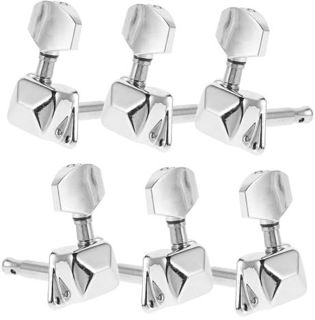 6 Stück Gitarrenstimmwirbel für Akustikgitarre, Silber | Aluminiumlegierung, Einfache Montage, Zuverlässige Performance für Einsteiger und Gitarristen