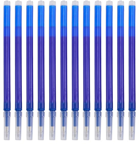 Packung mit 12 radierbaren Ersatzminen, 0,5mm, für Pilot Fixion-Stifte, wärmeempfindliche Tinte, glattes Schreiben von 400 m,für tägliches und professionelles Schreiben (blau, 0.5mm)