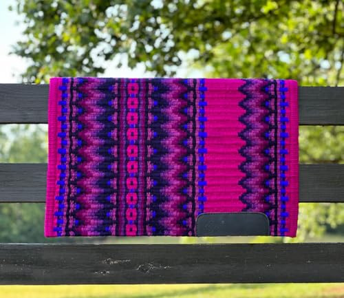 EQUIGEAR Western Show Horse Saddle Blanket New Zealand Wool Western Design Handmade Saddle Blanket Top Wool Pad Sensor Flex (Customization Available) ZA187 (34 x 32)