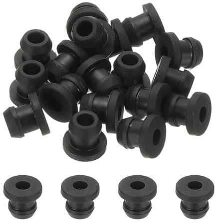 PATIKIL 18pcs Wire Grommet, 6mm Mounting Dia Plastic Grommets Cable Snap Bushing Cable Mounting Hose Bushing Grommet Protector Fasteners Locking Silicone for Wire Cable Hose, Black