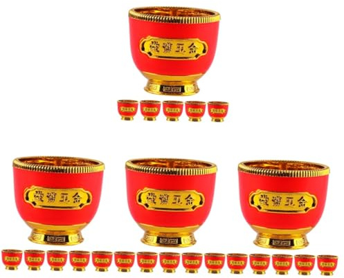 SHERCHPRY Copa De Fortuna Dorada Taza De Degustación China Pequeños Vasos De Plástico Vaso De Plástico Tazas Japonesas Tazas De Té Japonesas Minitaza De Te El Plastico 6 Piezas X 4