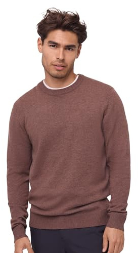 DANISH ENDURANCE Jersey de Lana Merino con Mezcla de Cachemira para Hombre, Marrón, XL