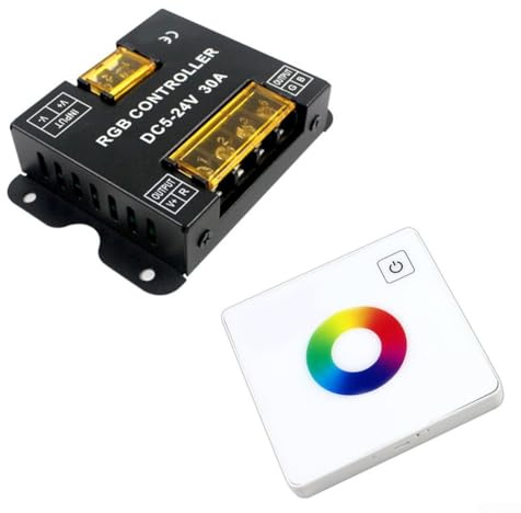 Regolatore di striscia LED RGB con dimmer touch panel compatibile con luci LED DC 5V 24V, supporta telecomando RF wireless con funzione di memoria