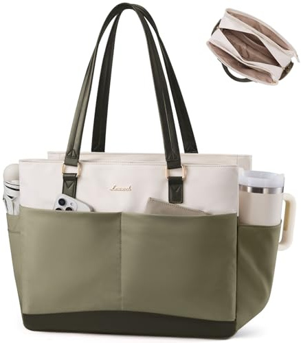 LOVEVOOK Arbeitstasche Damen Lehrertasche 15.6 Zoll Laptop Handtasche Groß Shopper Tote Bag mit Reißverschluss Aktentasche Bürotasche Einkaufstasche Handbags Women für Uni Schule Business Work